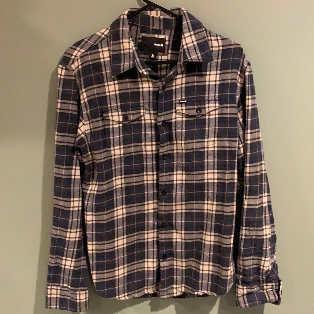 Hurley size small cotton button down flannel
